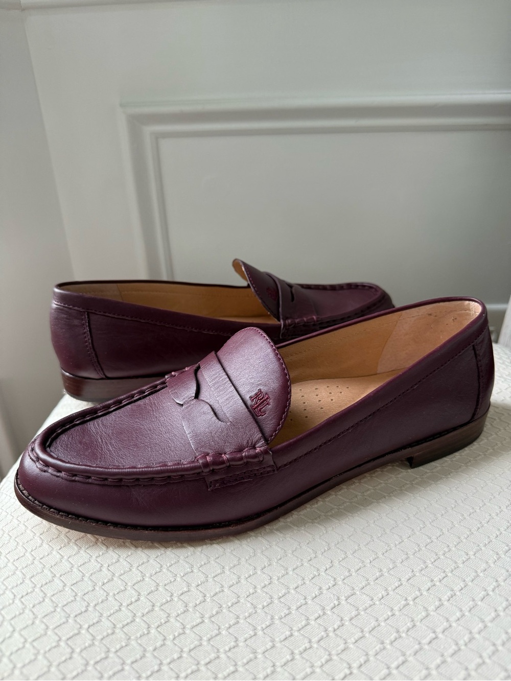 Lauren Ralph Lauren Wynnie Women’s Penny Loafers in Deep Wine Leather Size 11B